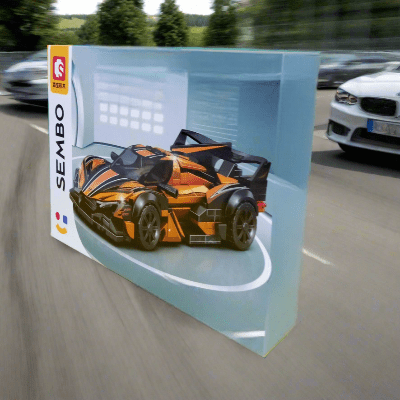 Bloc de Construction - SportsCarAssemblage™ - Orange - Les Petits Bâtisseurs