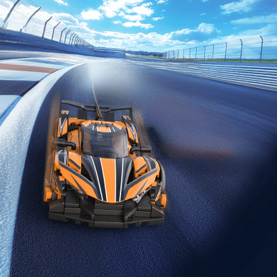 Bloc de Construction - SportsCarAssemblage™ - Orange - Les Petits Bâtisseurs